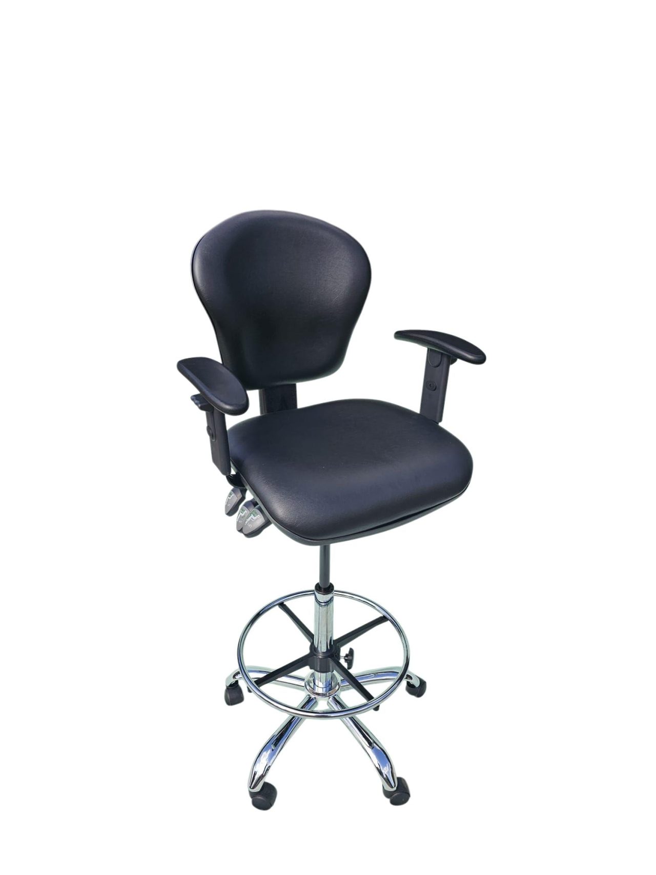 Deluxe Operators Chair – High Version with Foot Ring and Arms